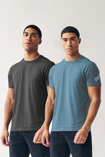 Blue/Slate Active Gym and Training T-Shirts 2 Pack
