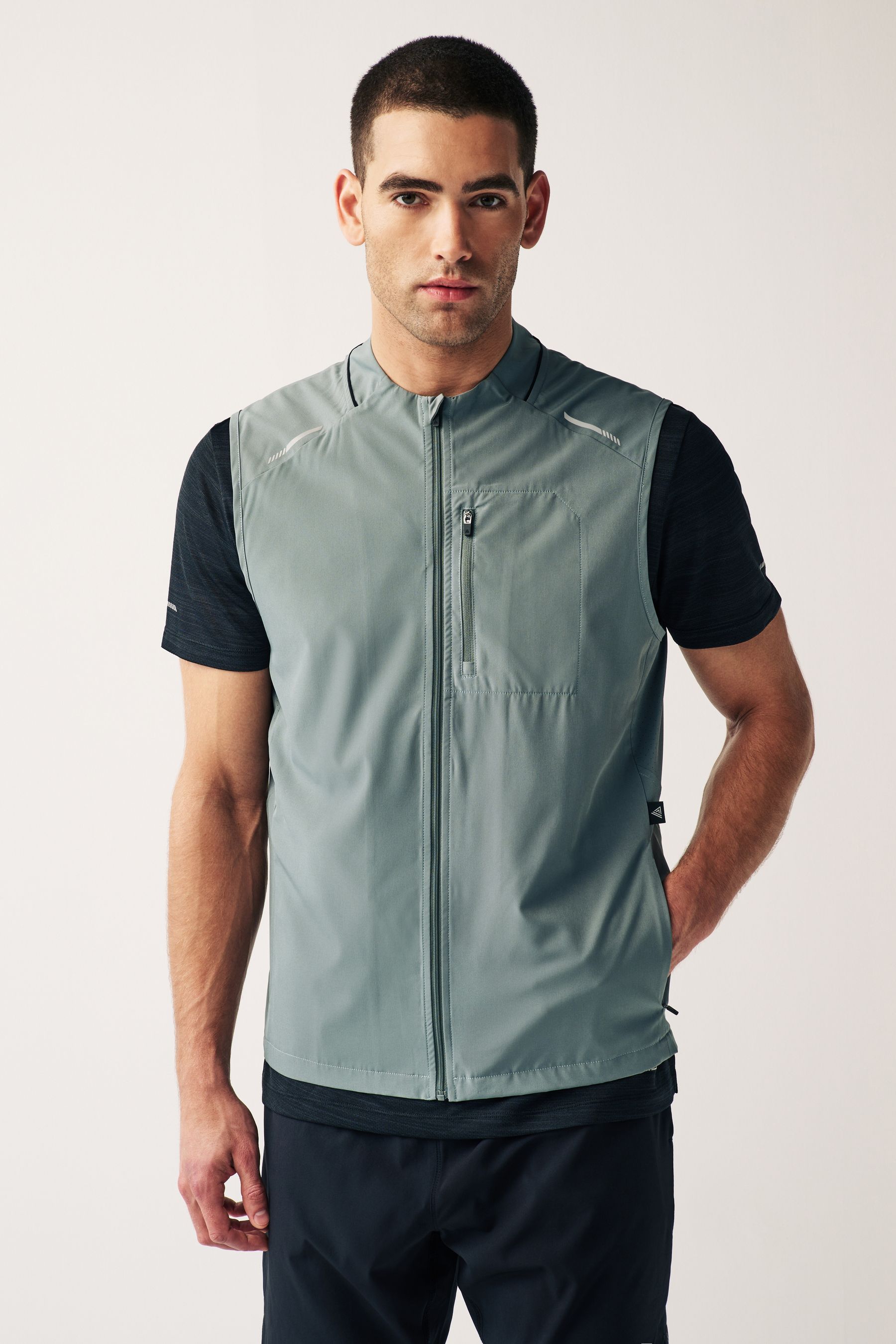 Buy Slate Grey Woven Bomber Gilet from Next Luxembourg