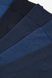 Blue/Navy 5 Pack Embroidered Lasting Fresh Socks - Image 8 of 8