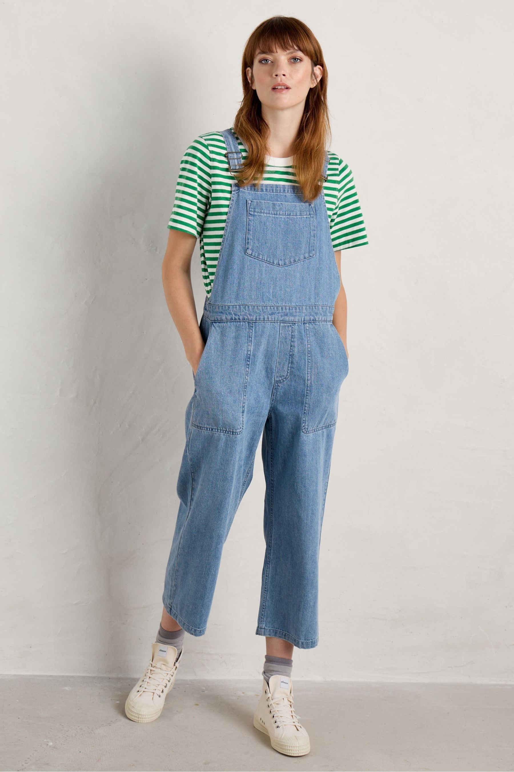 Seasalt Cornwall Blue Porthallow Cove Denim Dungarees