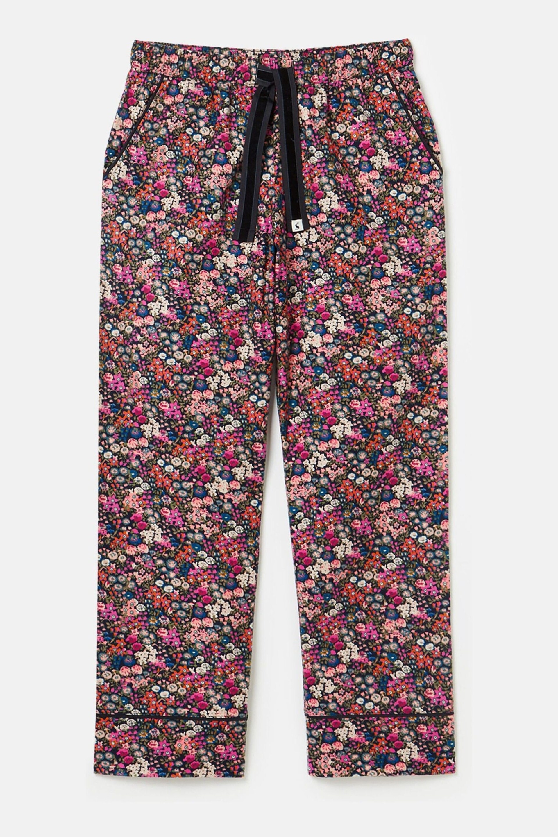 Joules Stella Navy Floral Cotton Pyjama Bottoms - Image 7 of 7