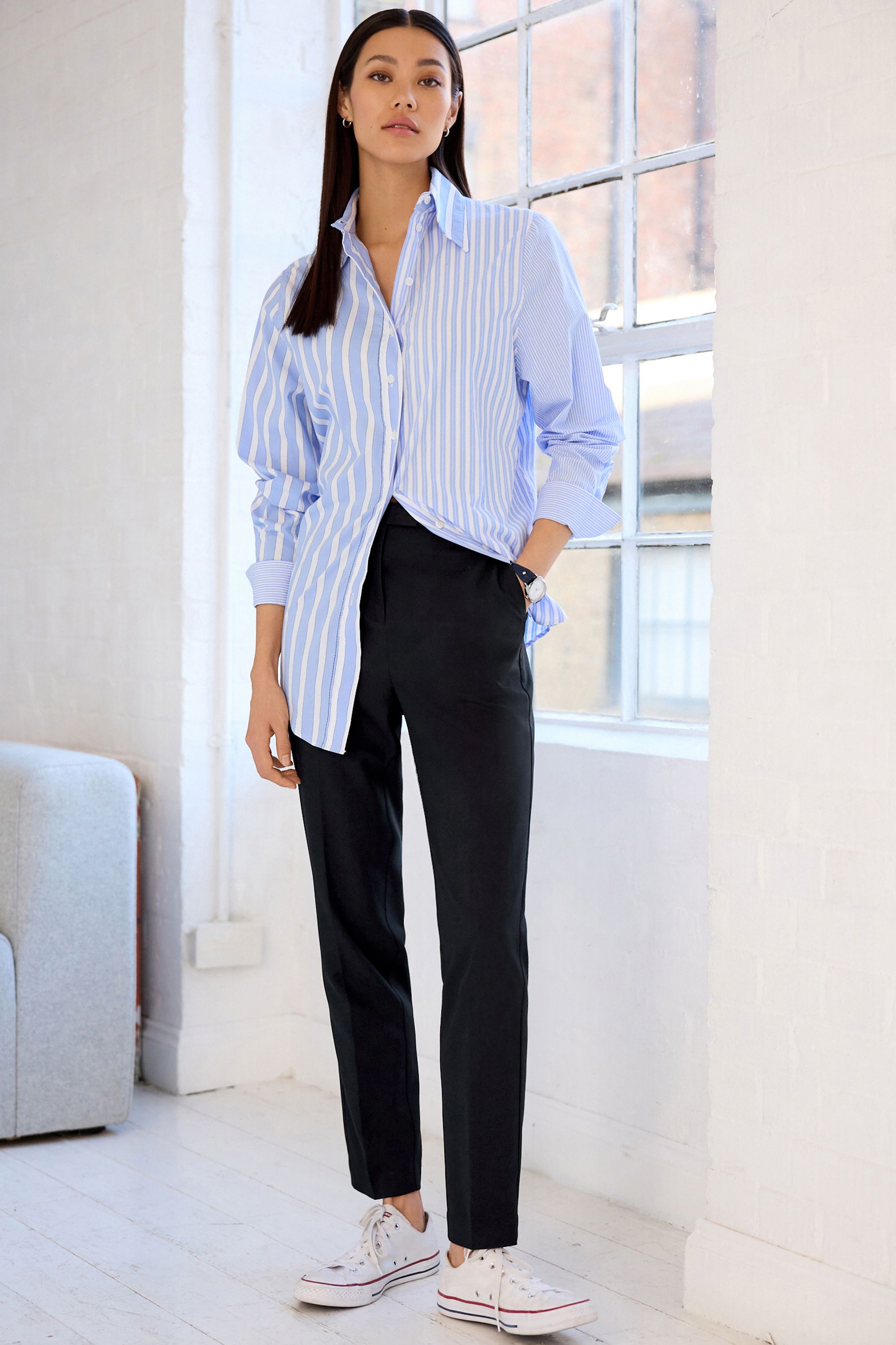 Buy Navy Tailored Stretch Slim Trousers from the Next UK online shop