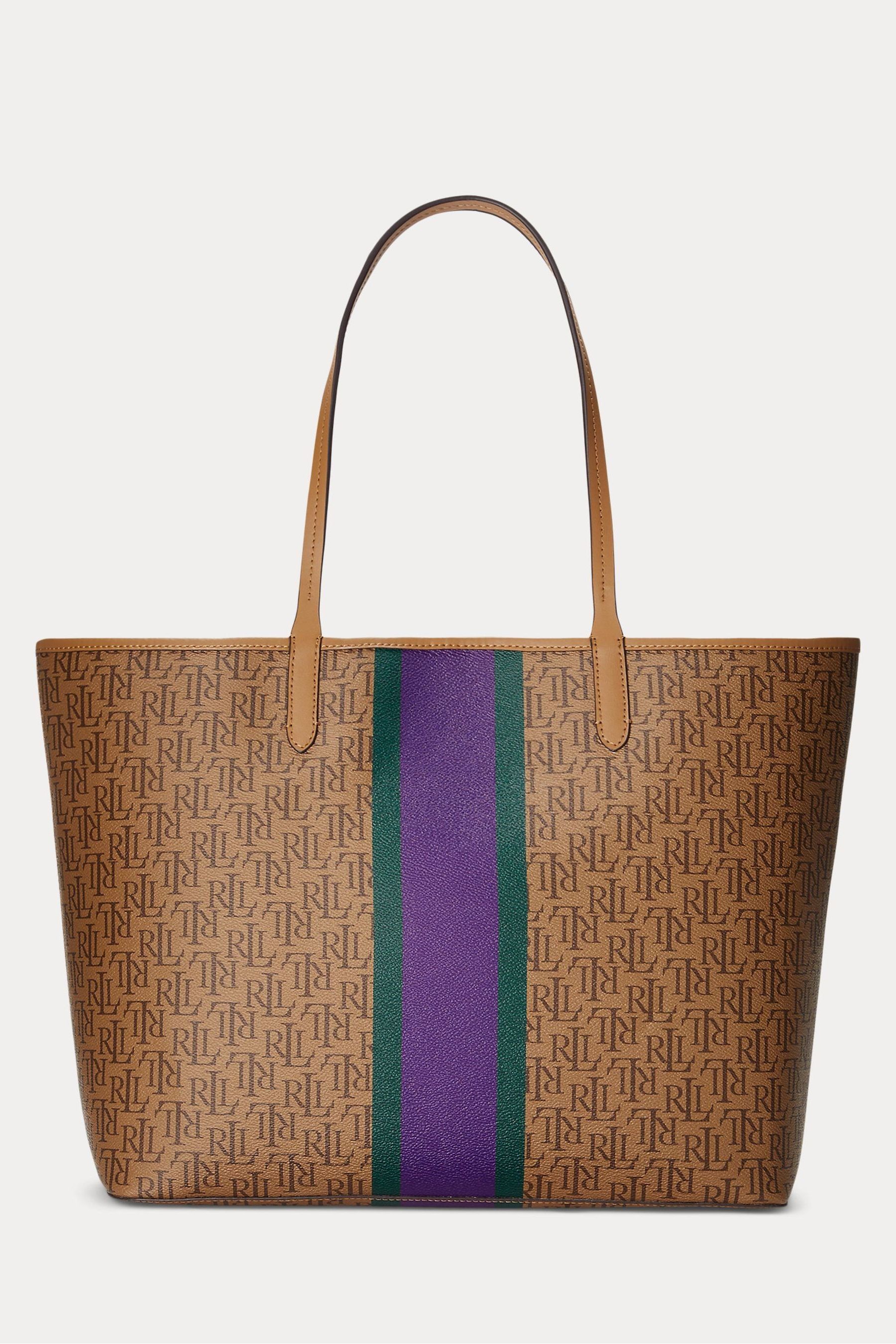 Buy Lauren Ralph Lauren Brown Logo Coated Canvas Large Collins Tote Bag from Next Luxembourg