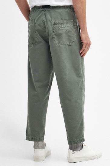 Barbour® Green Tapered Fit Grindle Twill Utility Trousers