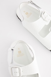 White Croc Effect Back Strap Leather Footbed Sandals - Image 6 of 7