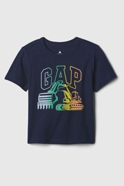 Gap Navy Blue Digger Graphic Logo Short Sleeve Crew Neck T-Shirt (Newborn-5yrs) - Image 1 of 2