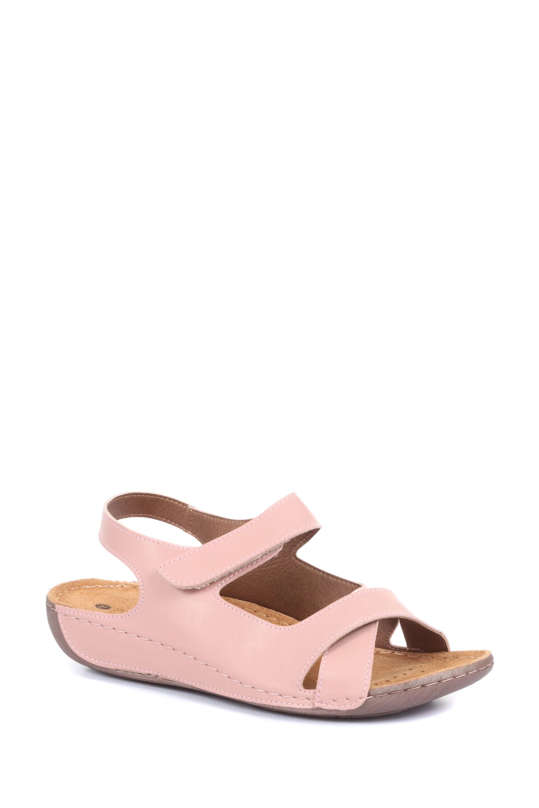 Pavers Pink Wide Fit Touch Fasten Sandals