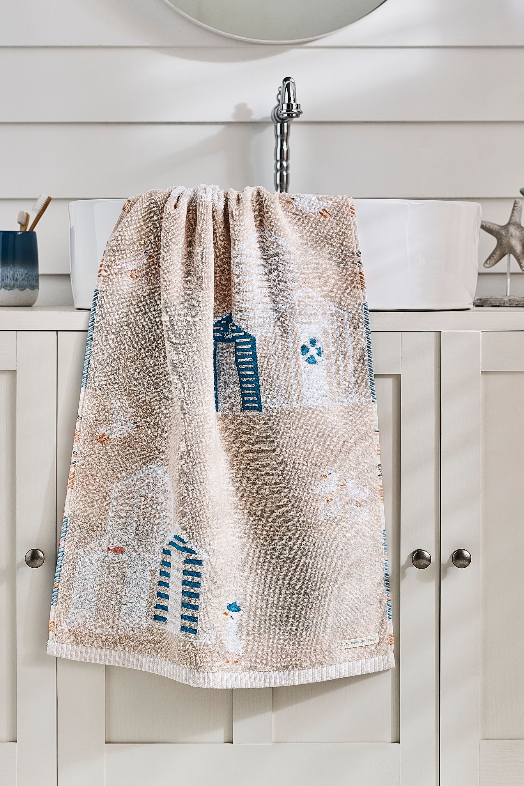 Buy Natural Beach Huts Towel 100 Cotton from the Next UK online shop