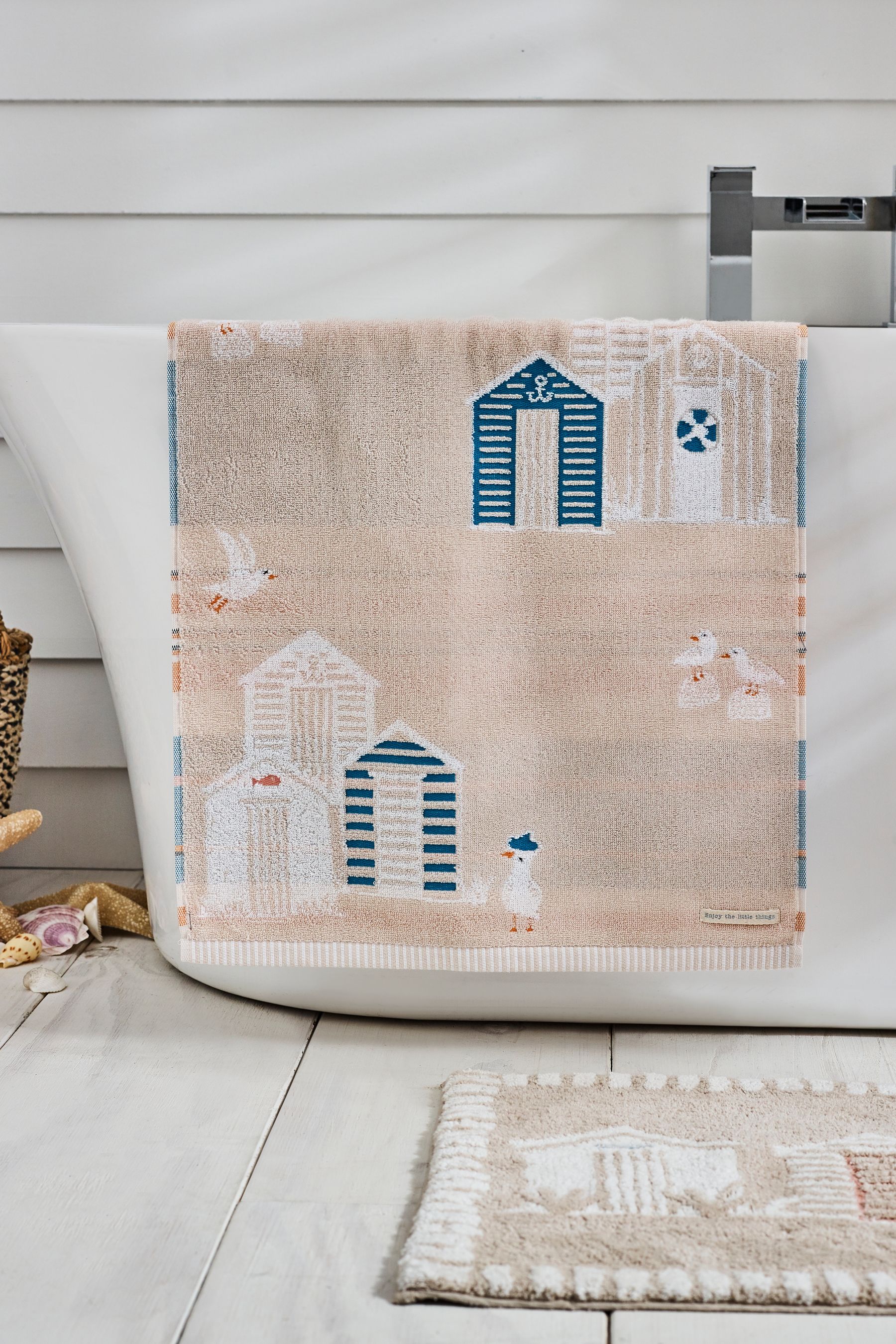 Buy Natural Beach Huts Towel 100 Cotton from the Next UK online shop