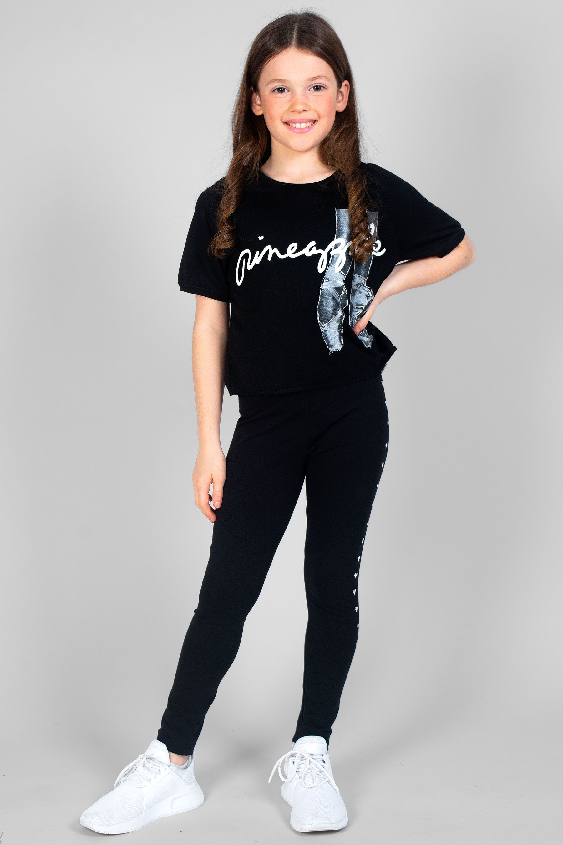 Buy Pineapple Black Heart Stud Leggings from Next Mexico