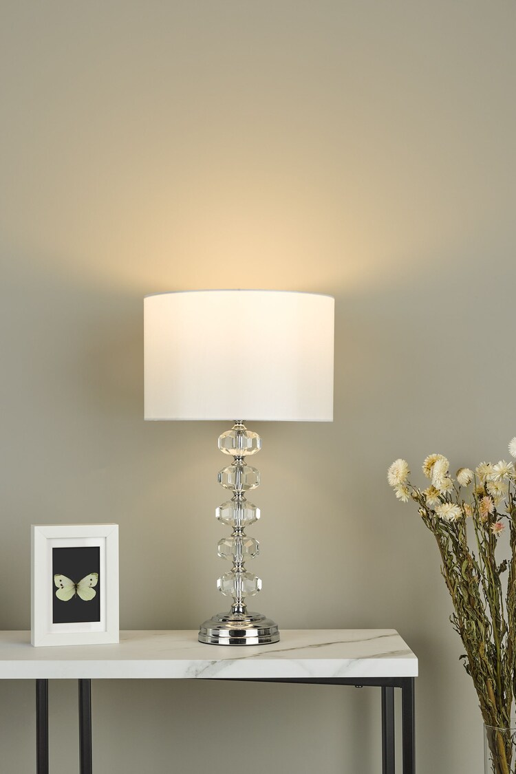 Dar Lighting Silver Oleana Table Lamp - Image 1 of 4