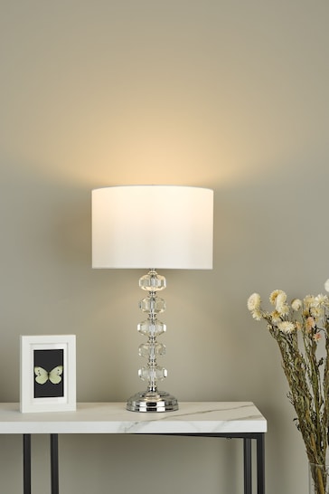 Dar Lighting Silver Oleana Table Lamp