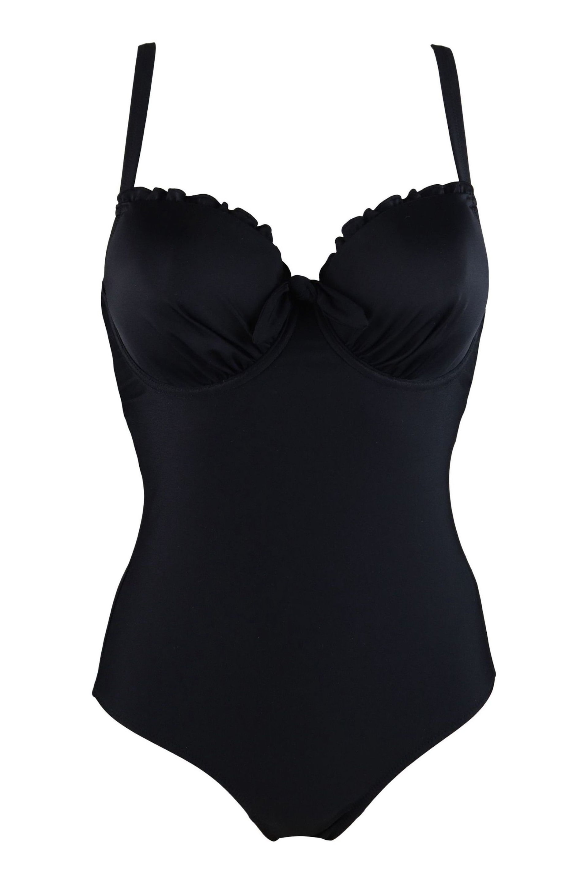 Pour Moi Black Splash Padded Underwired Control Swimsuit - Image 4 of 5