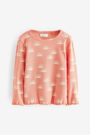 Pink Sun T-Shirt Cotton-Rich Long Sleeve Rib T-Shirt (3mths-7yrs) - Image 5 of 7
