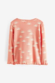 Pink Sun T-Shirt Cotton-Rich Long Sleeve Rib T-Shirt (3mths-7yrs) - Image 6 of 7