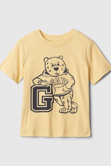 Gap Yellow Brannan Bear Graphic Short Sleeve Crew Neck T-Shirt (Newborn-5yrs)