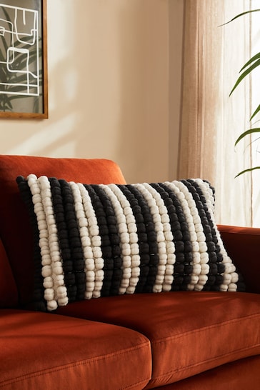 Monochrome 40 x 59cm Big Bobble Large Oblong Stripe Cushion
