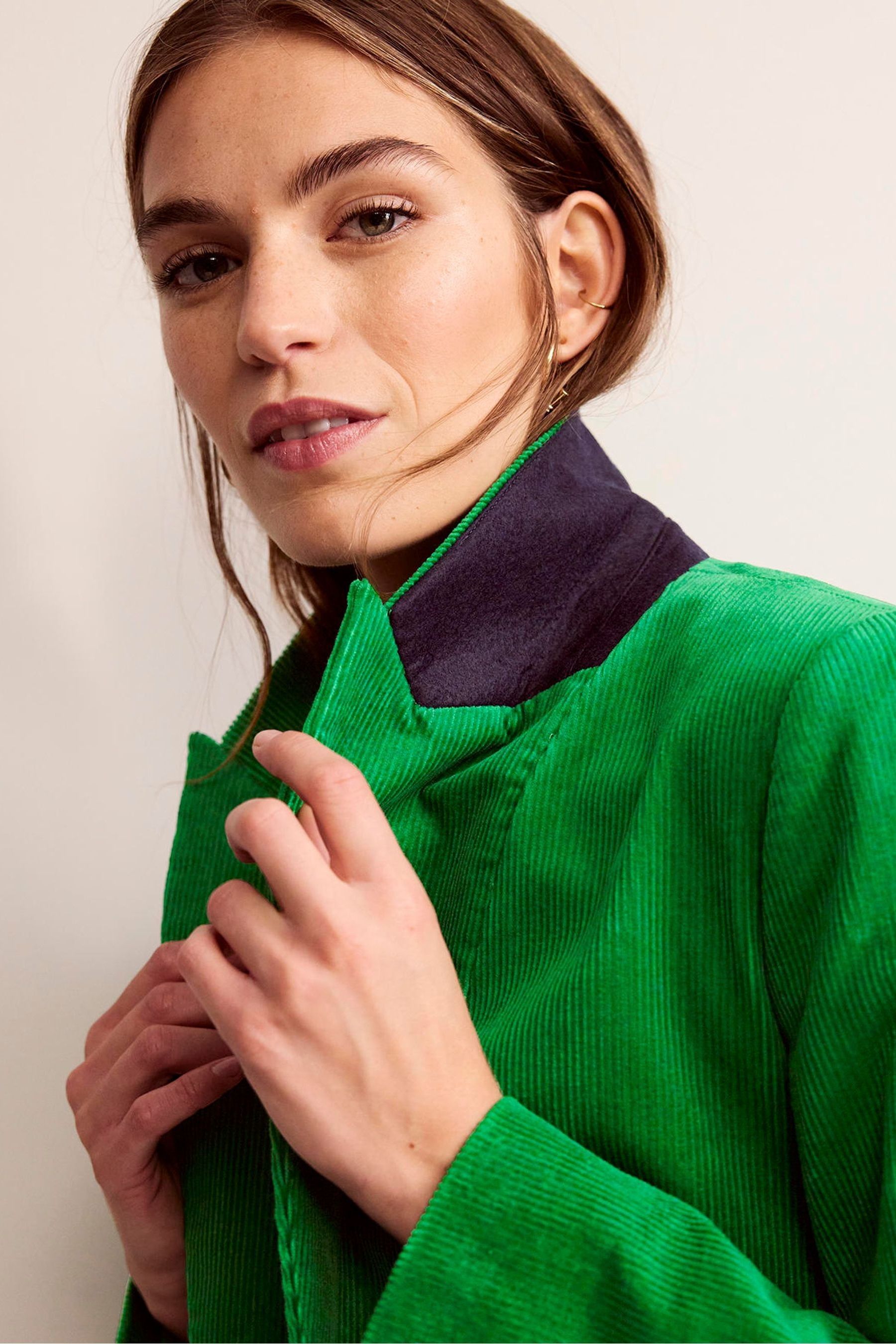 Boden green blazer top