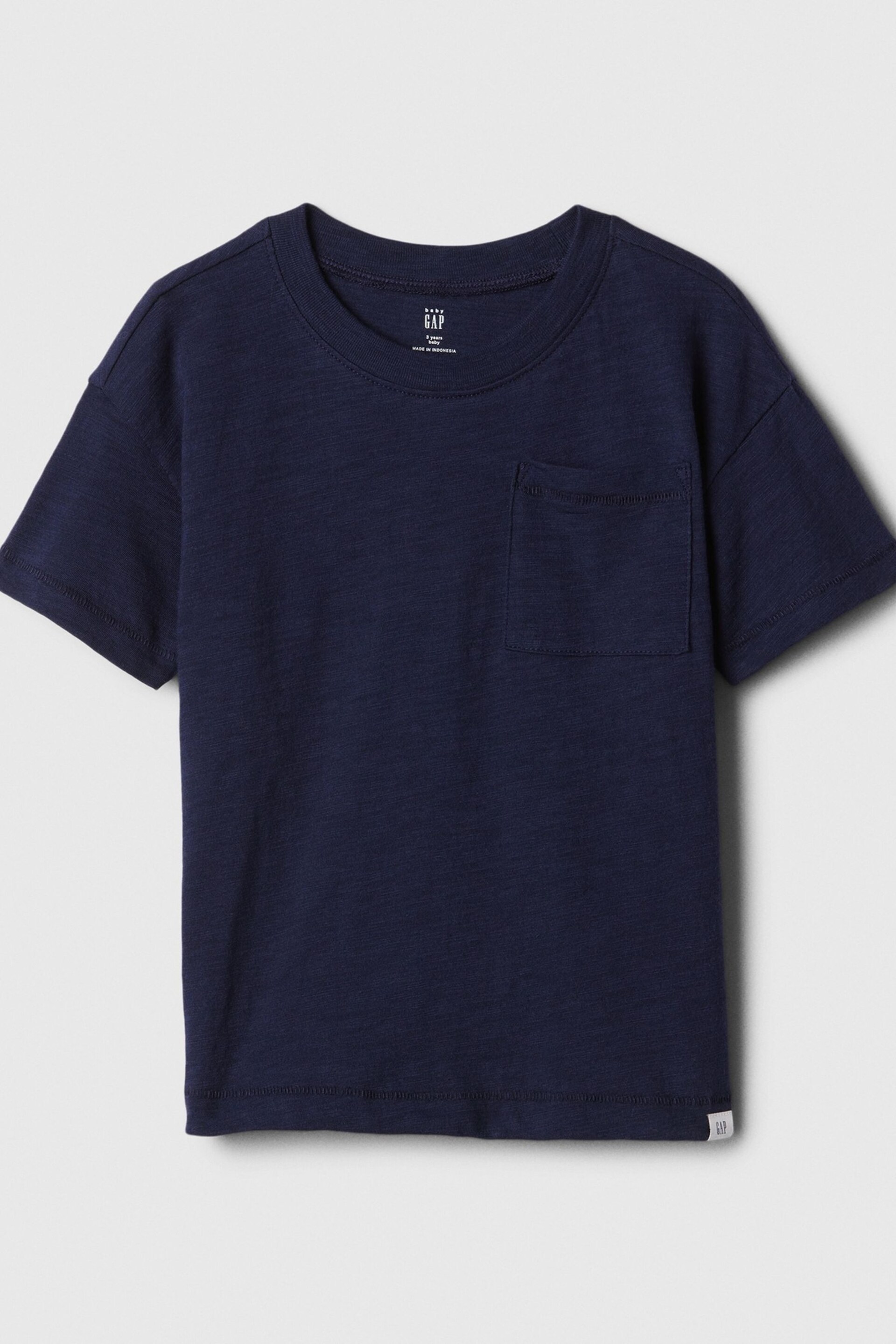 Gap Navy Blue Marl Pocket Crew Neck Short Sleeve T-Shirt (Newborn-5yrs) - Image 1 of 1