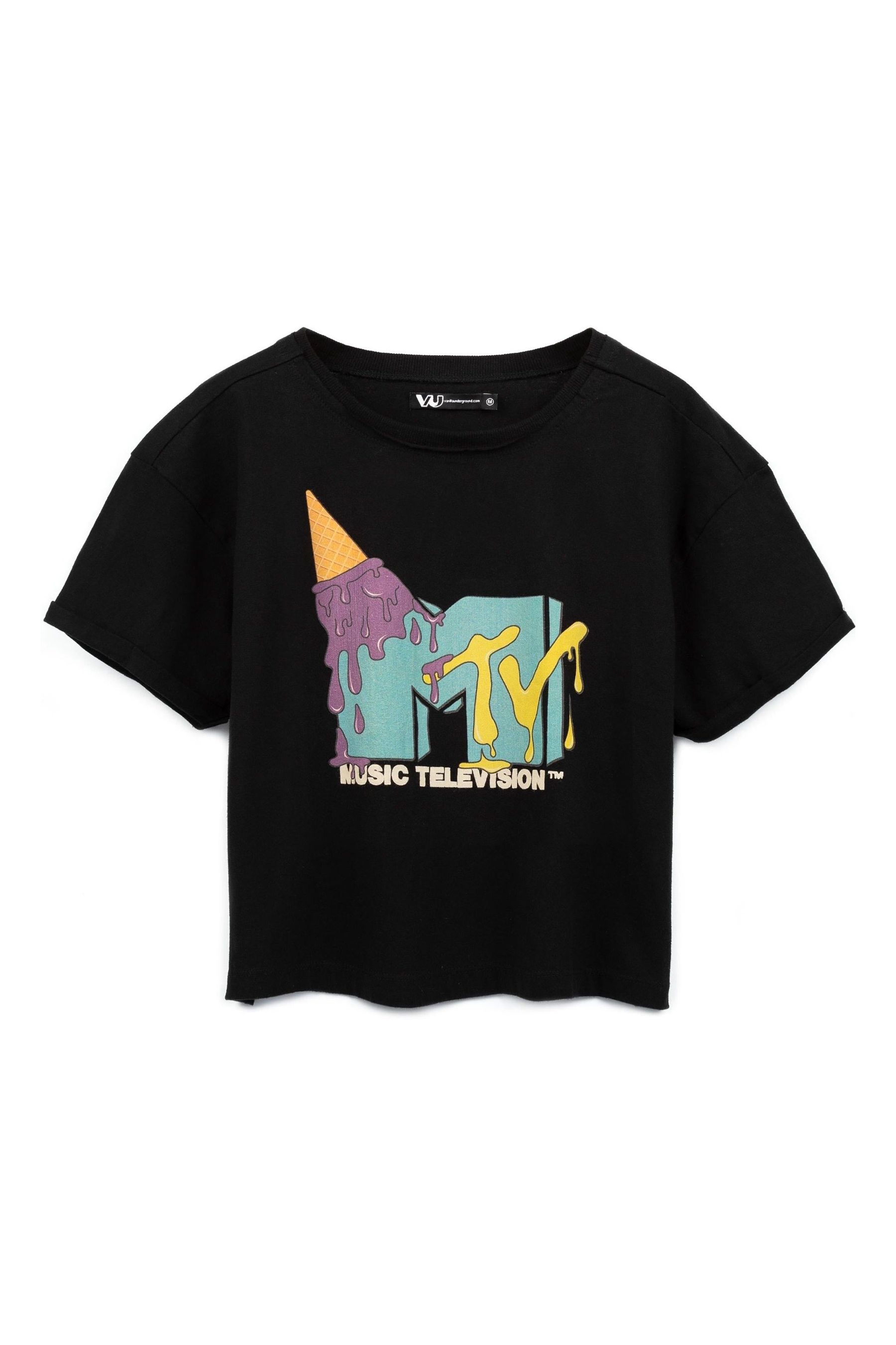 Buy Vanilla Underground Black 100 Cotton MTV Cropped T Shirt from the Next UK online shop