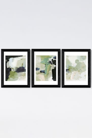 East End Prints Set of 3 Green Wall Prints Set by Dan Hobday
