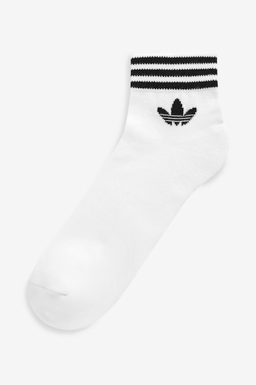 adidas Originals Island Club Trefoil Ankle White Socks 3 Pairs