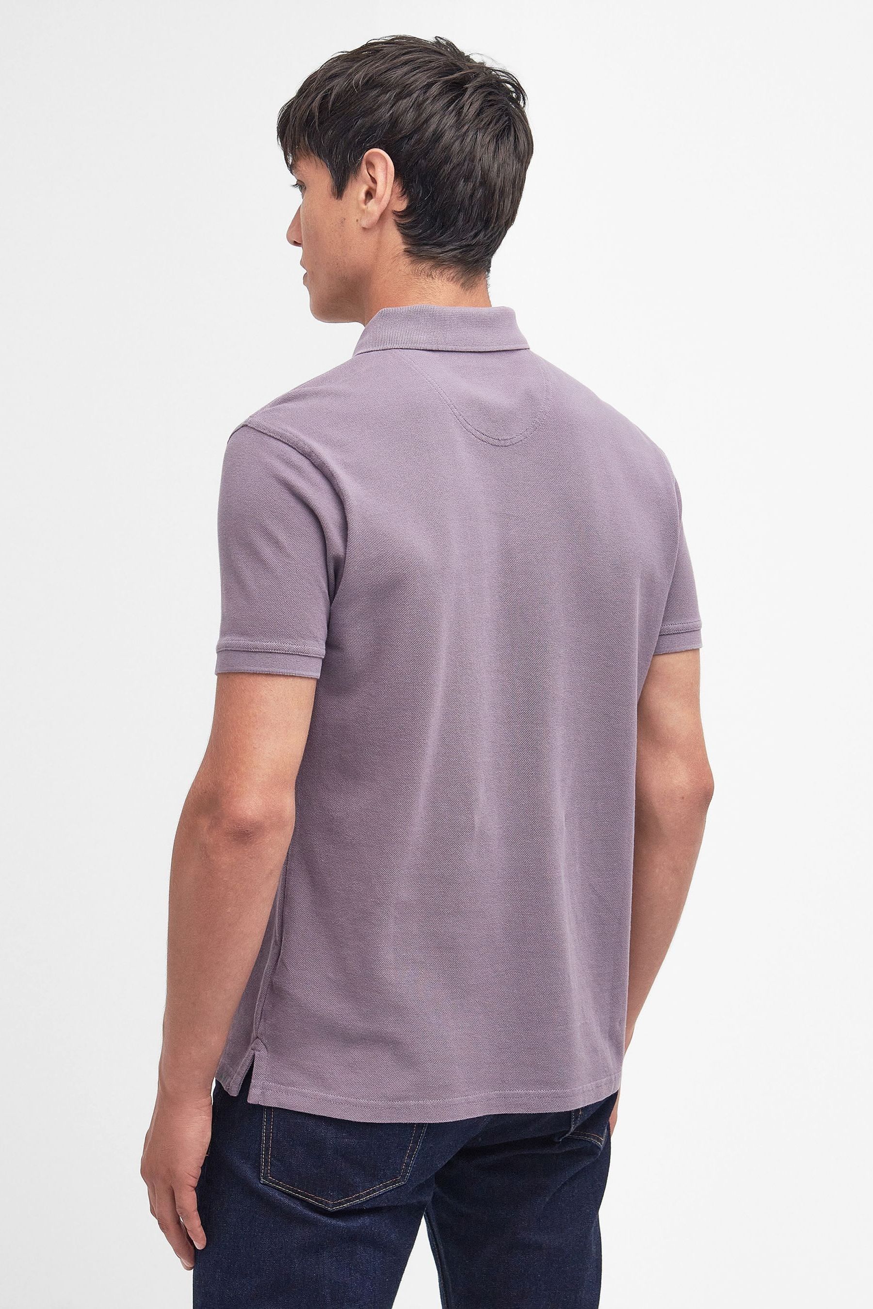 Buy Barbour Purple Slate Washed Classic Pique Polo Shirt from the