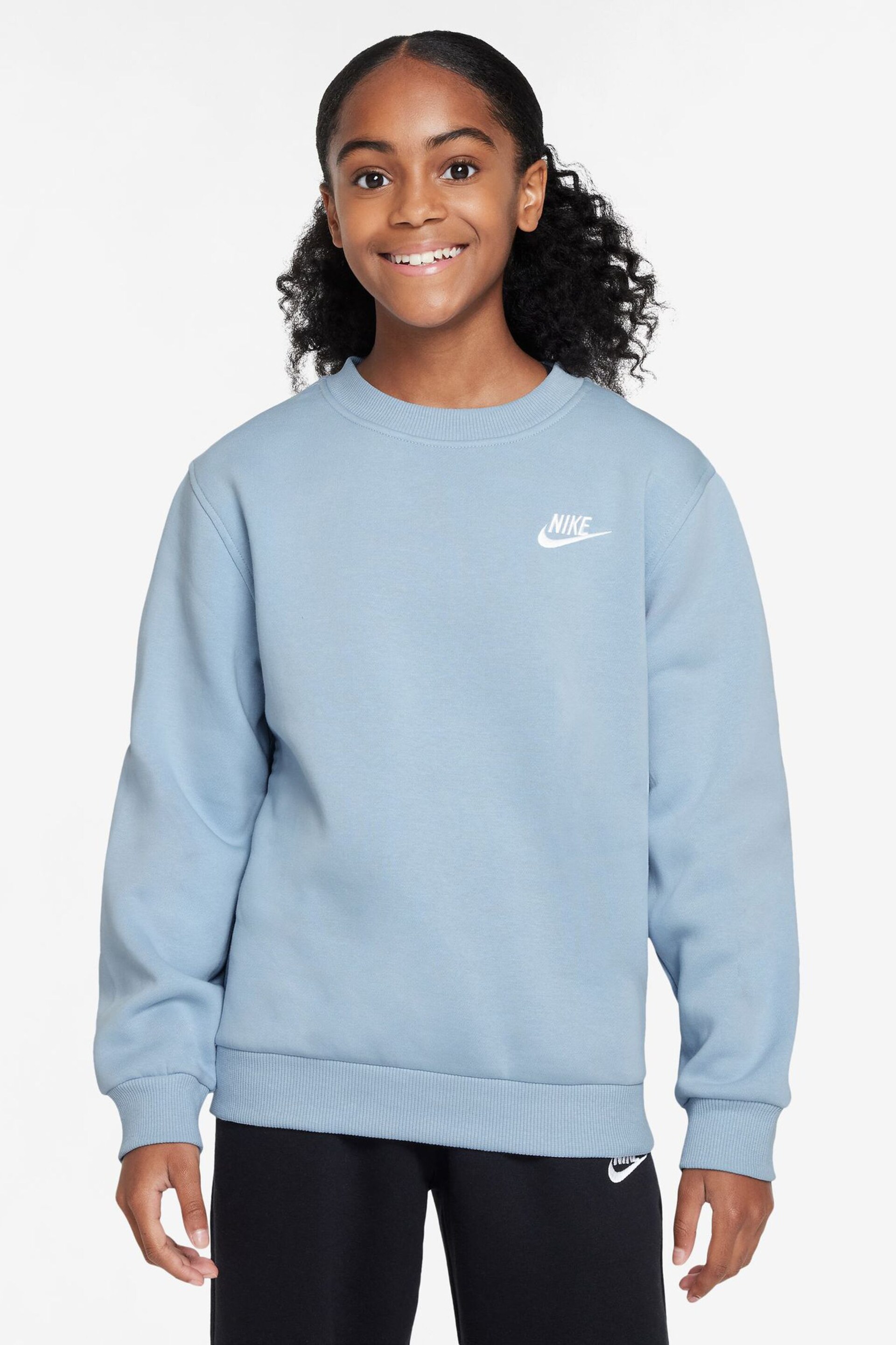 Nike Pale Blue Club Fleece Sweatshirt - Image 1 of 3