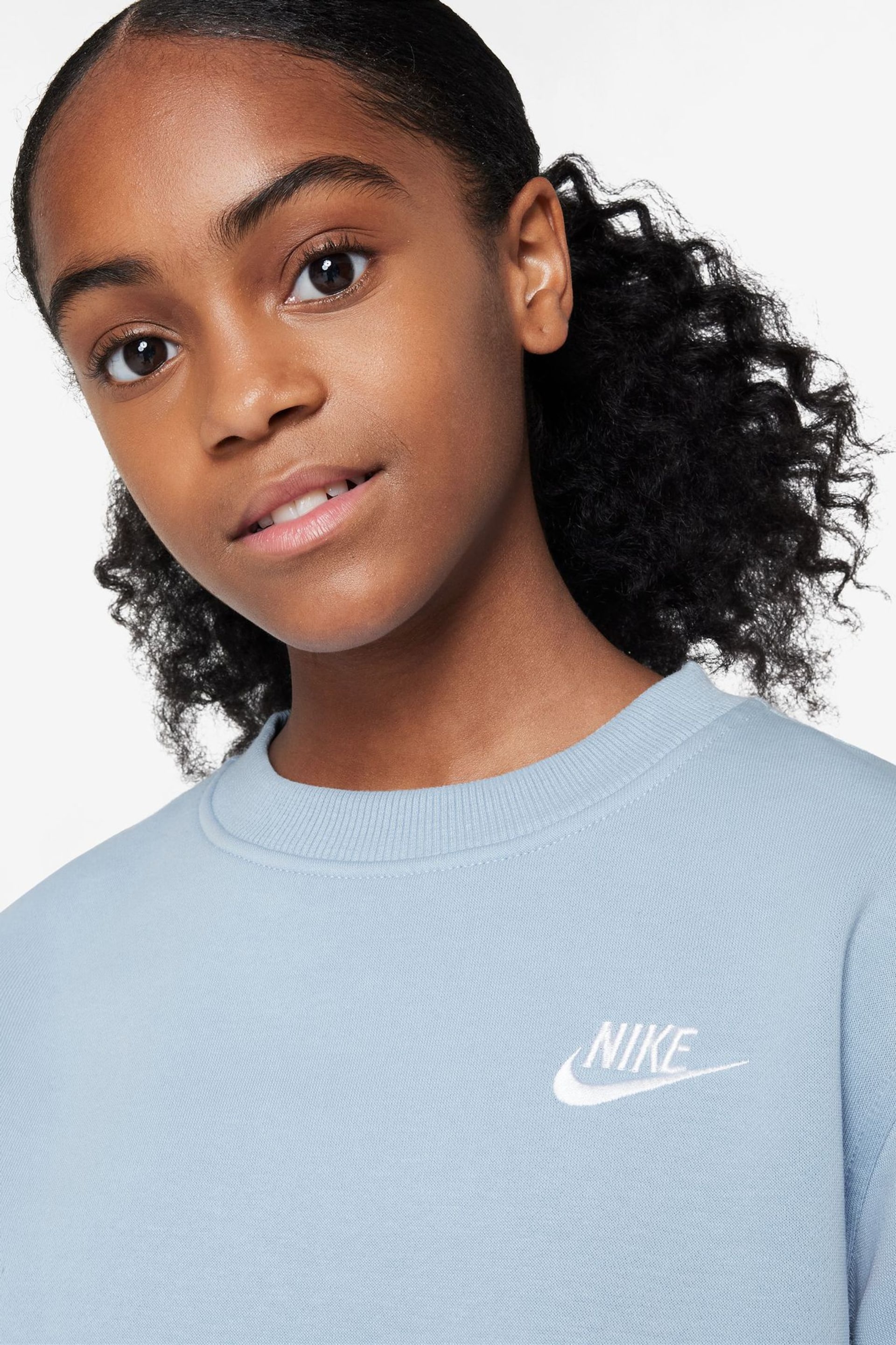Nike Pale Blue Club Fleece Sweatshirt - Image 3 of 3