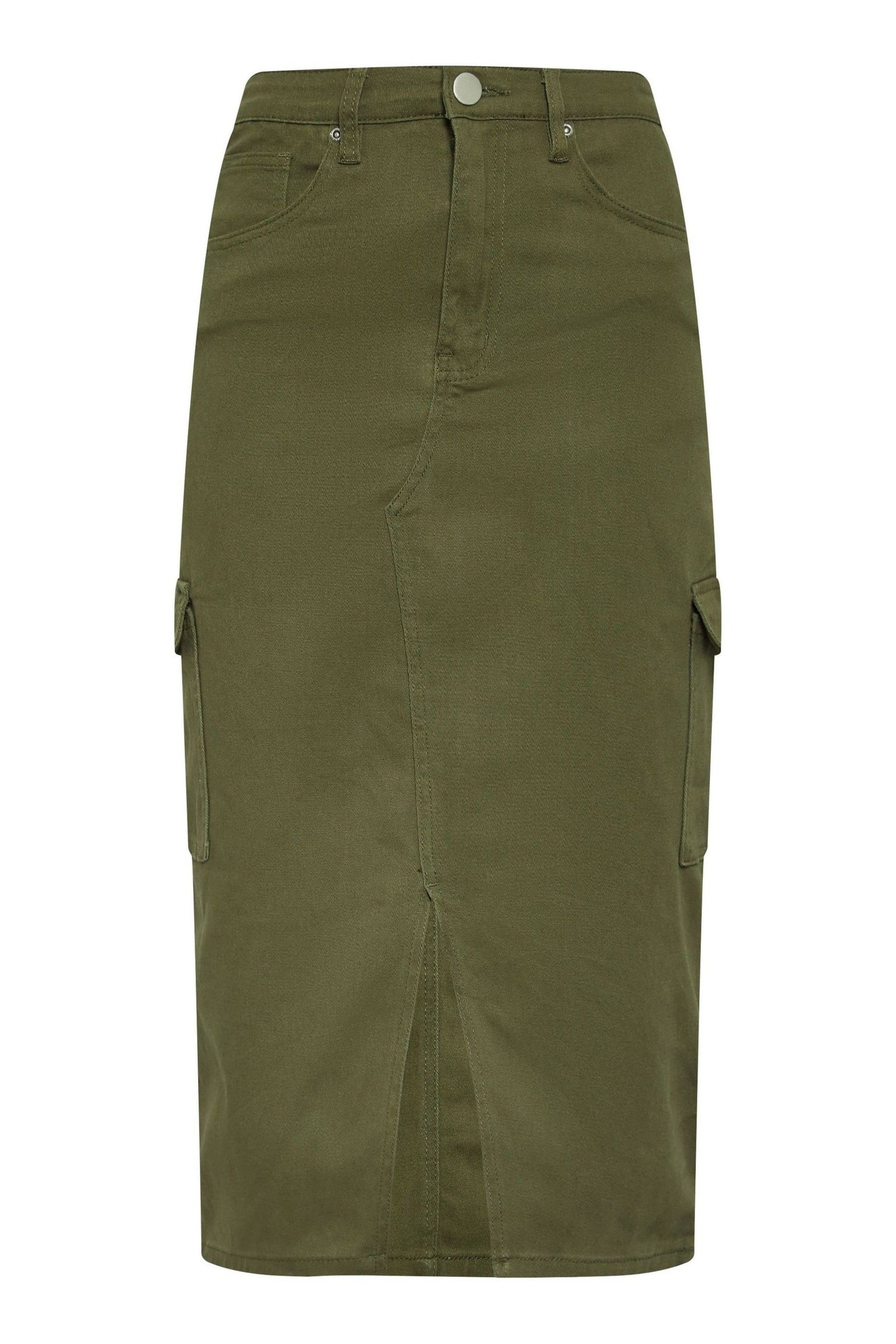 Long Tall Sally Green Utility Midi Skirt - Image 2 of 3