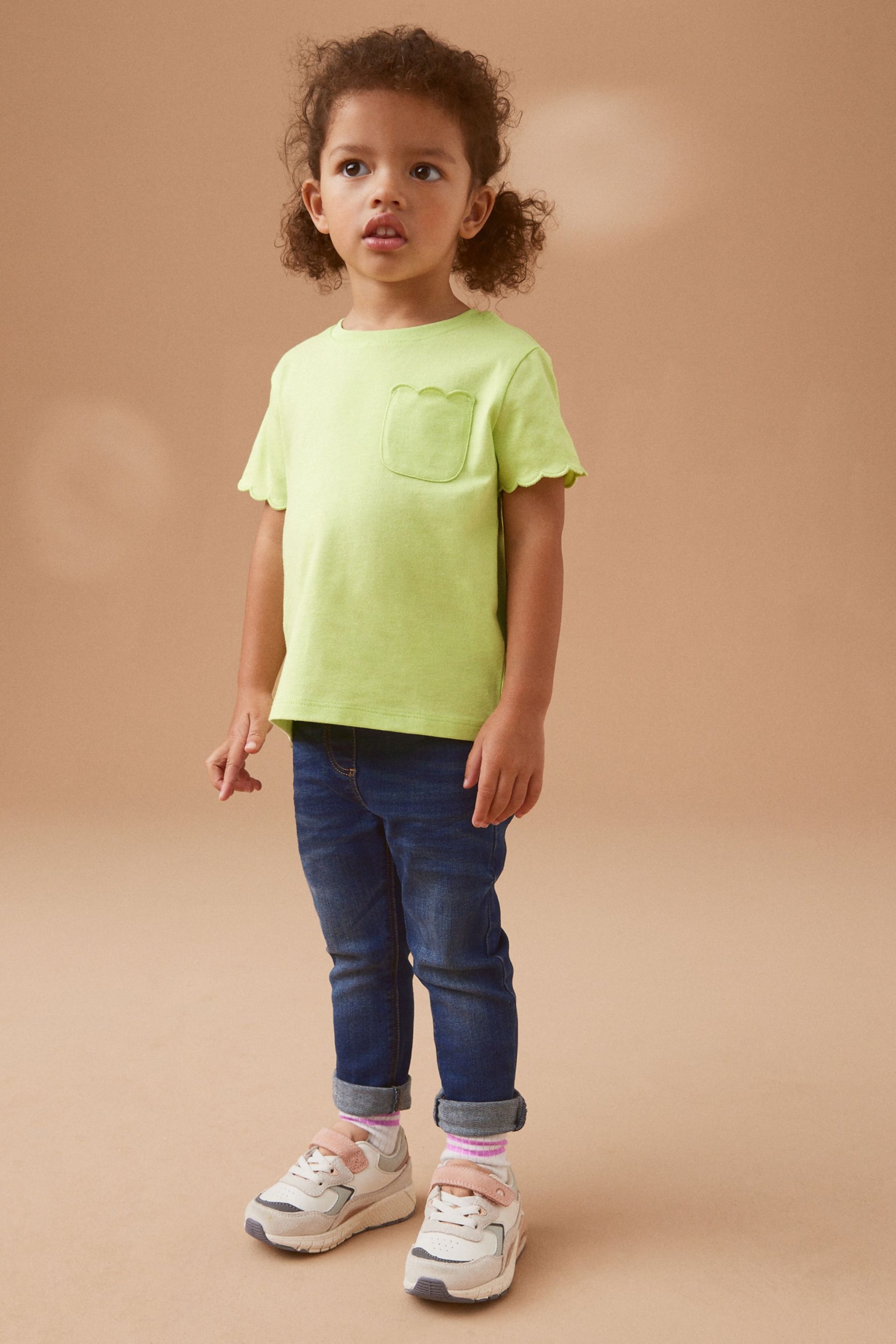 Green Short Sleeve Scallop T-Shirt (3mths-7yrs) - Image 3 of 7