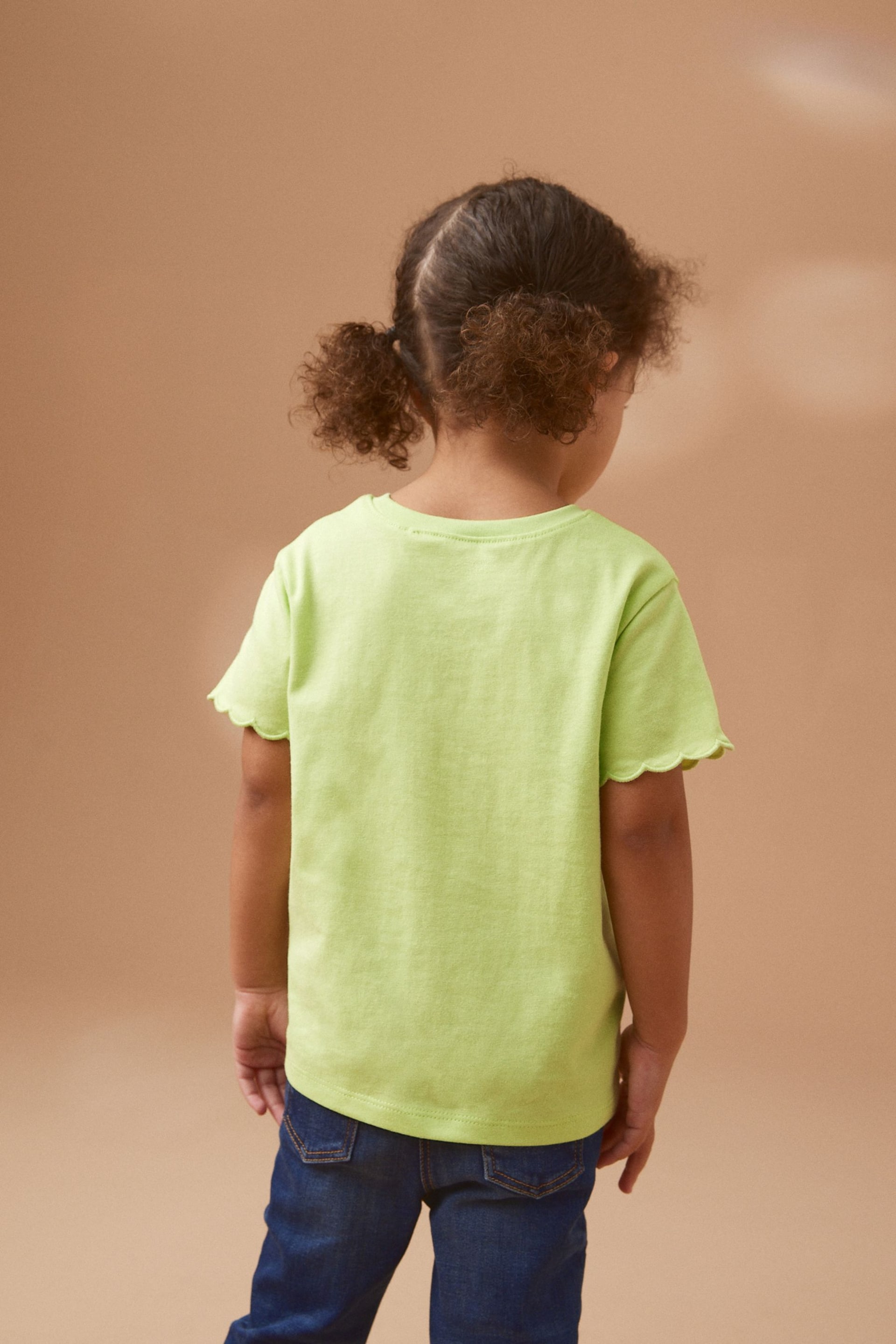 Green Short Sleeve Scallop T-Shirt (3mths-7yrs) - Image 4 of 7