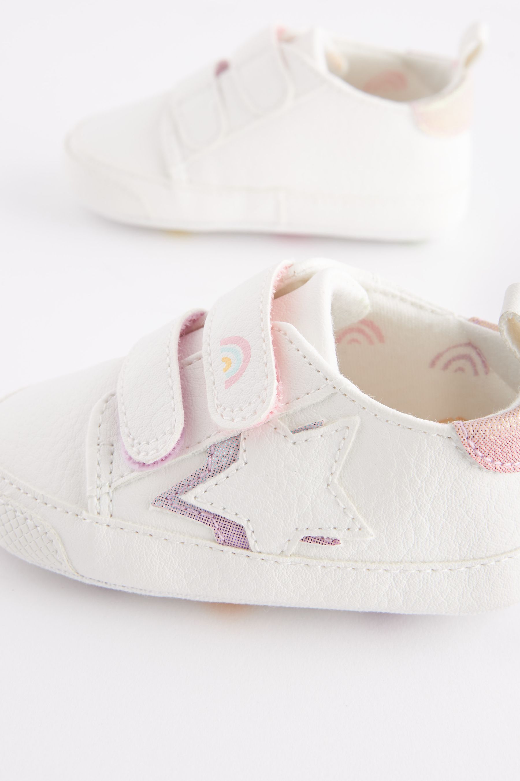 Buy White Rainbow Two Strap Baby Trainers 0 24mths from Next United Arab Emirates