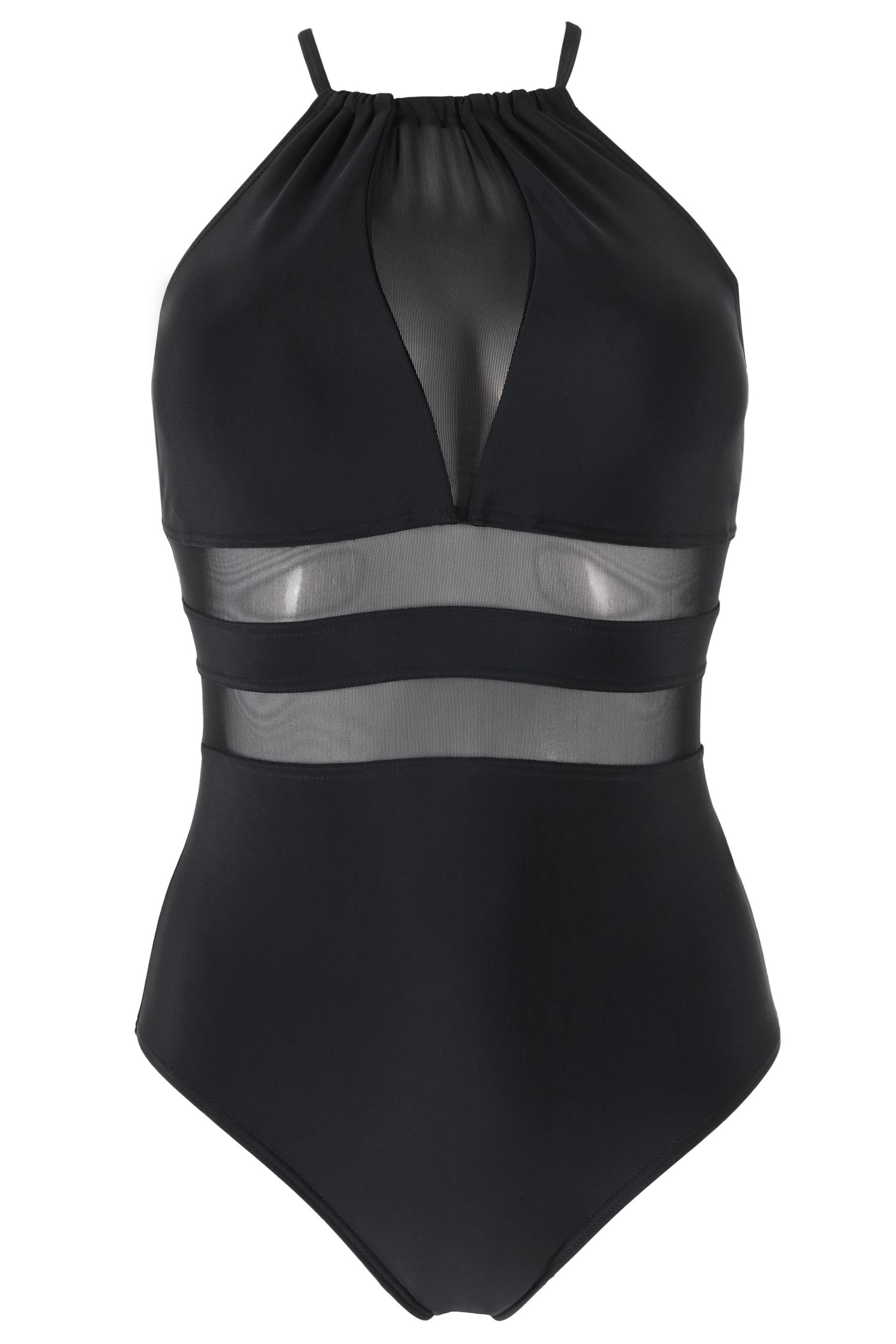 High neck cheap mesh swimsuit