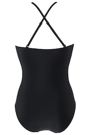 Pour Moi Black High Neck Mesh Insert Control Swimsuit - Image 3 of 3