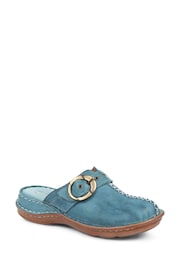 Pavers Blue Denim Ladies Lightweight Leather Clogs - Image 3 of 5