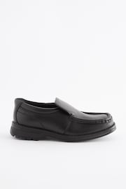 Black Standard Fit (F) School Leather Loafer Shoes - Image 2 of 7