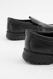 Black Standard Fit (F) School Leather Loafer Shoes - Image 4 of 7