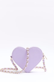River Island Purple Girls Boucle Heart Xbody Bag - Image 2 of 4