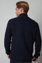 Threadbare Navy Lightweight 1/4 Zip Knitted Jumper - Image 2 of 4