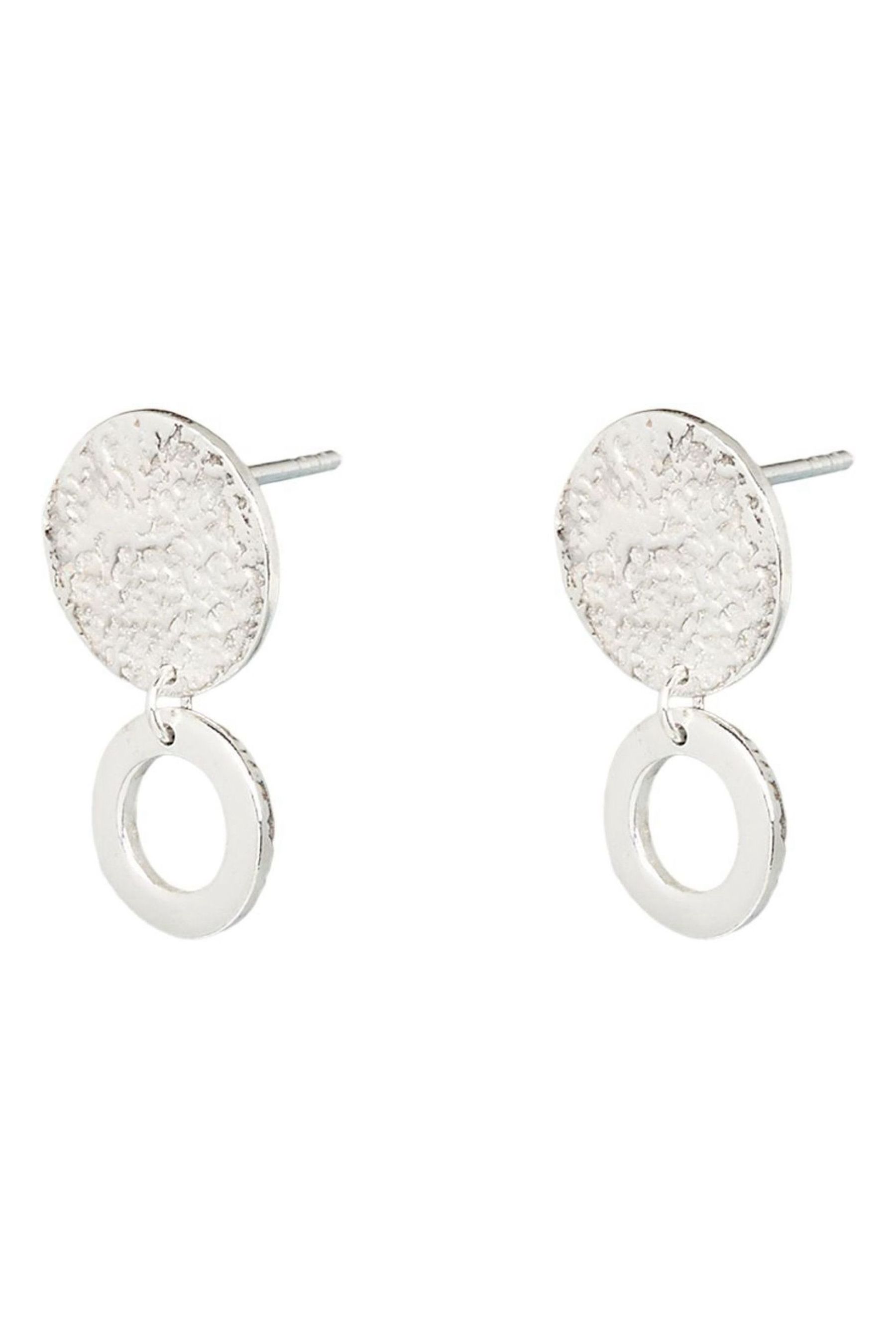 Buy Oliver Bonas Silver Tone Disc Drop Earrings from the Next UK online