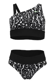 Nike Black Animal Print Asymmetrical Top Bikini Set - Image 3 of 5