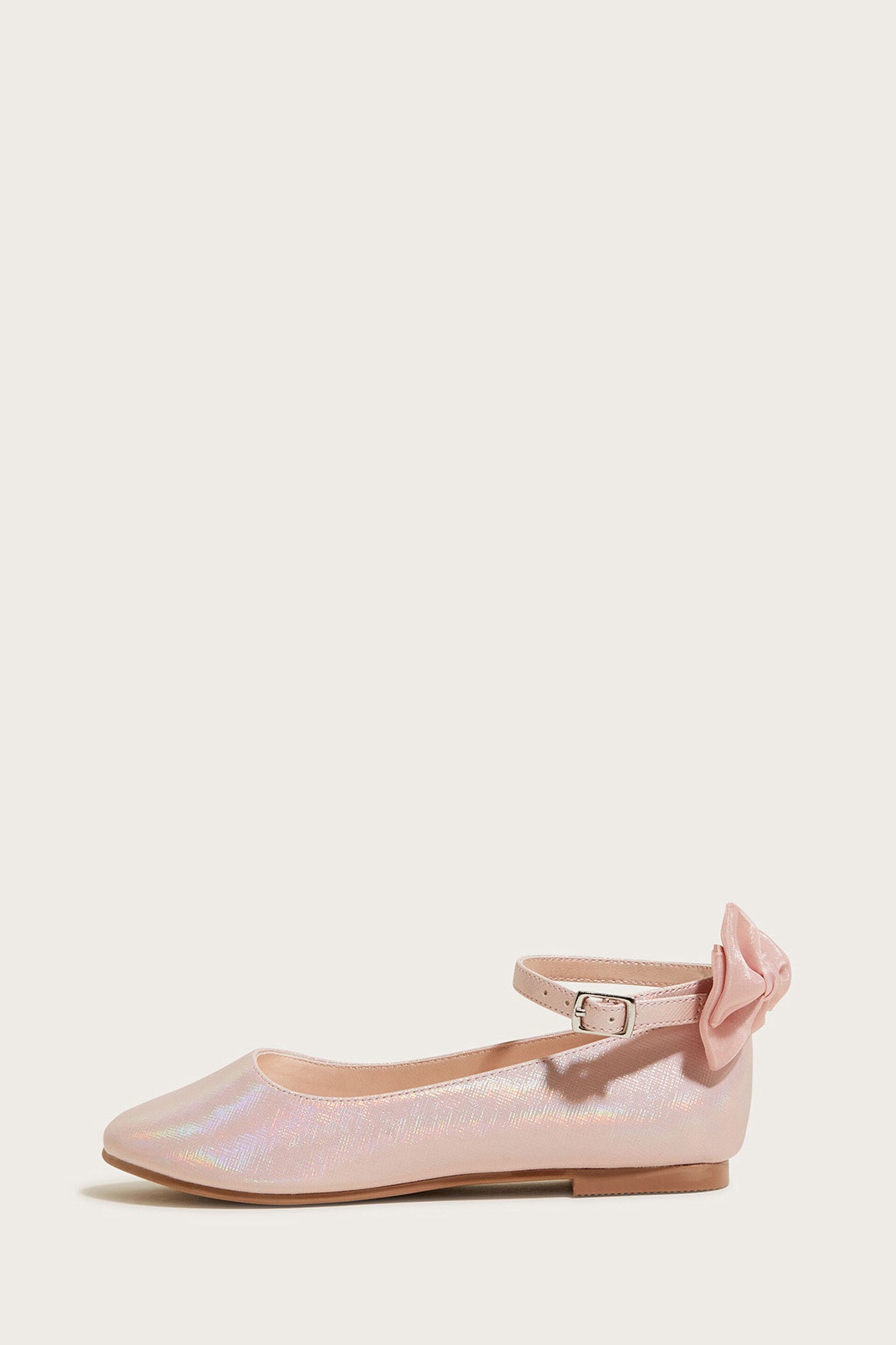 Monsoon Pink Organza Bow Ballerina Flats - Image 1 of 3