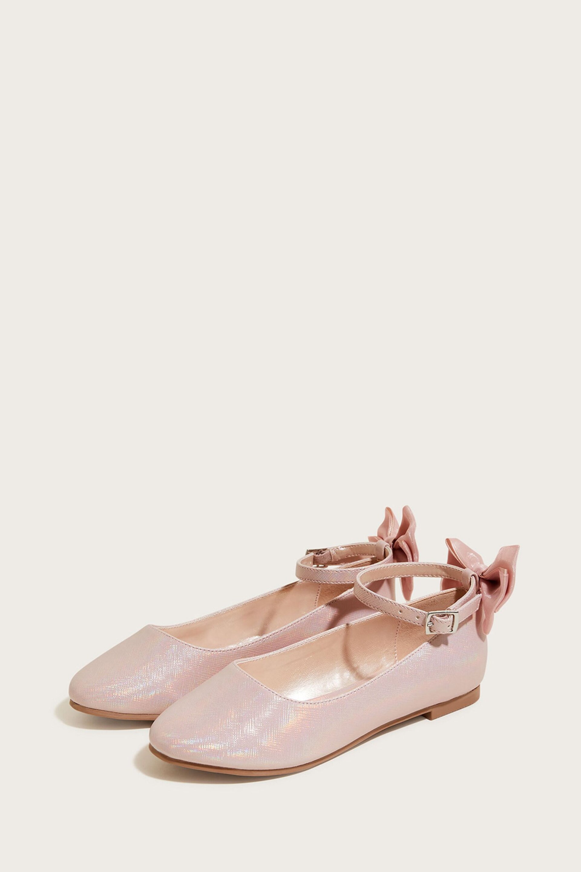 Monsoon Pink Organza Bow Ballerina Flats - Image 2 of 3