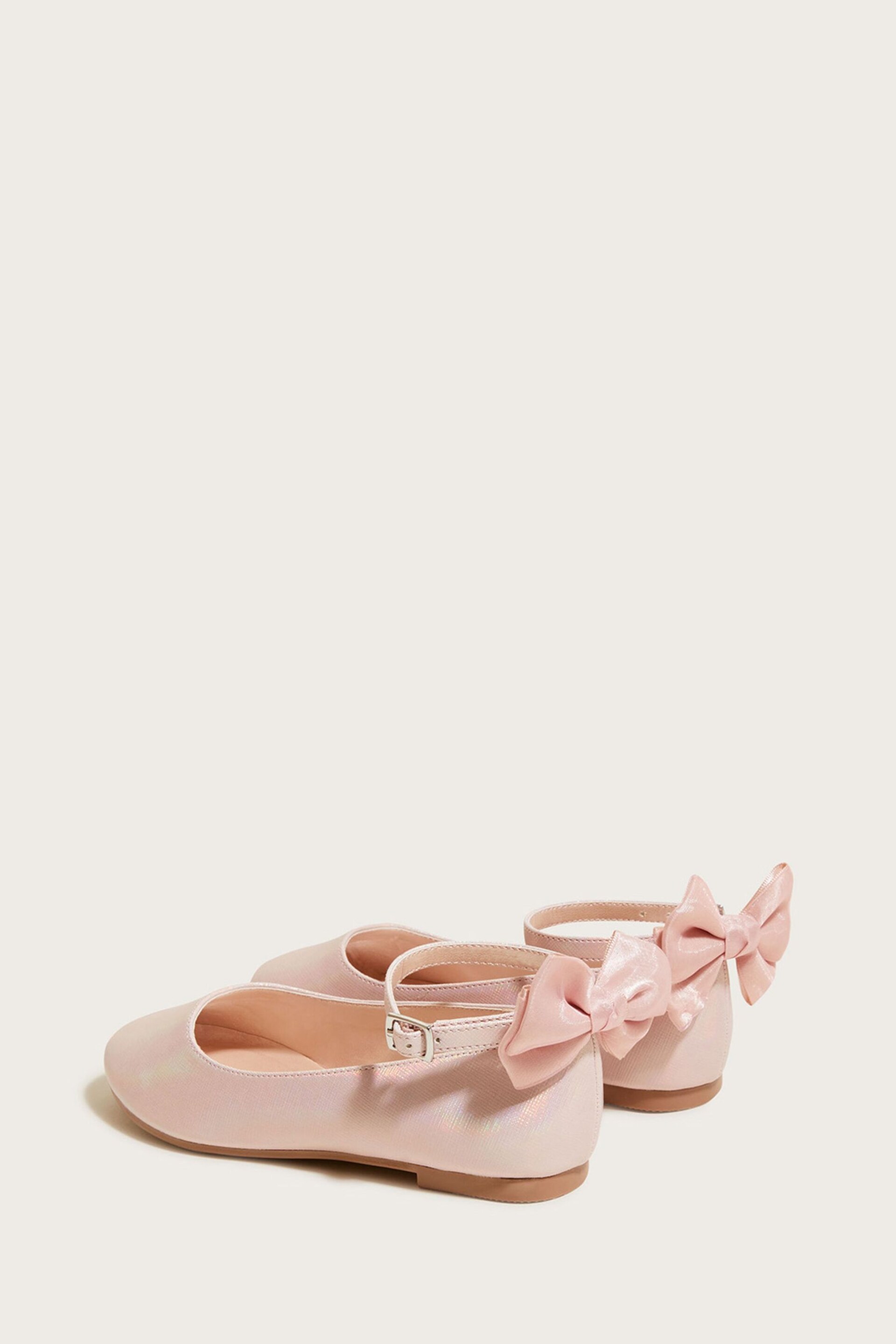 Monsoon Pink Organza Bow Ballerina Flats - Image 3 of 3