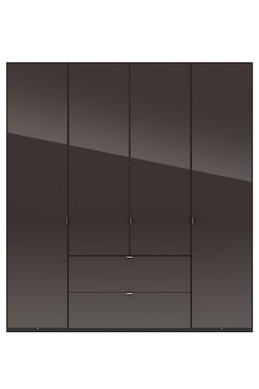 Wiemann Monroe Dark Grey 2M Glass Hinged 4 Door Semi-fitted Wardrobe