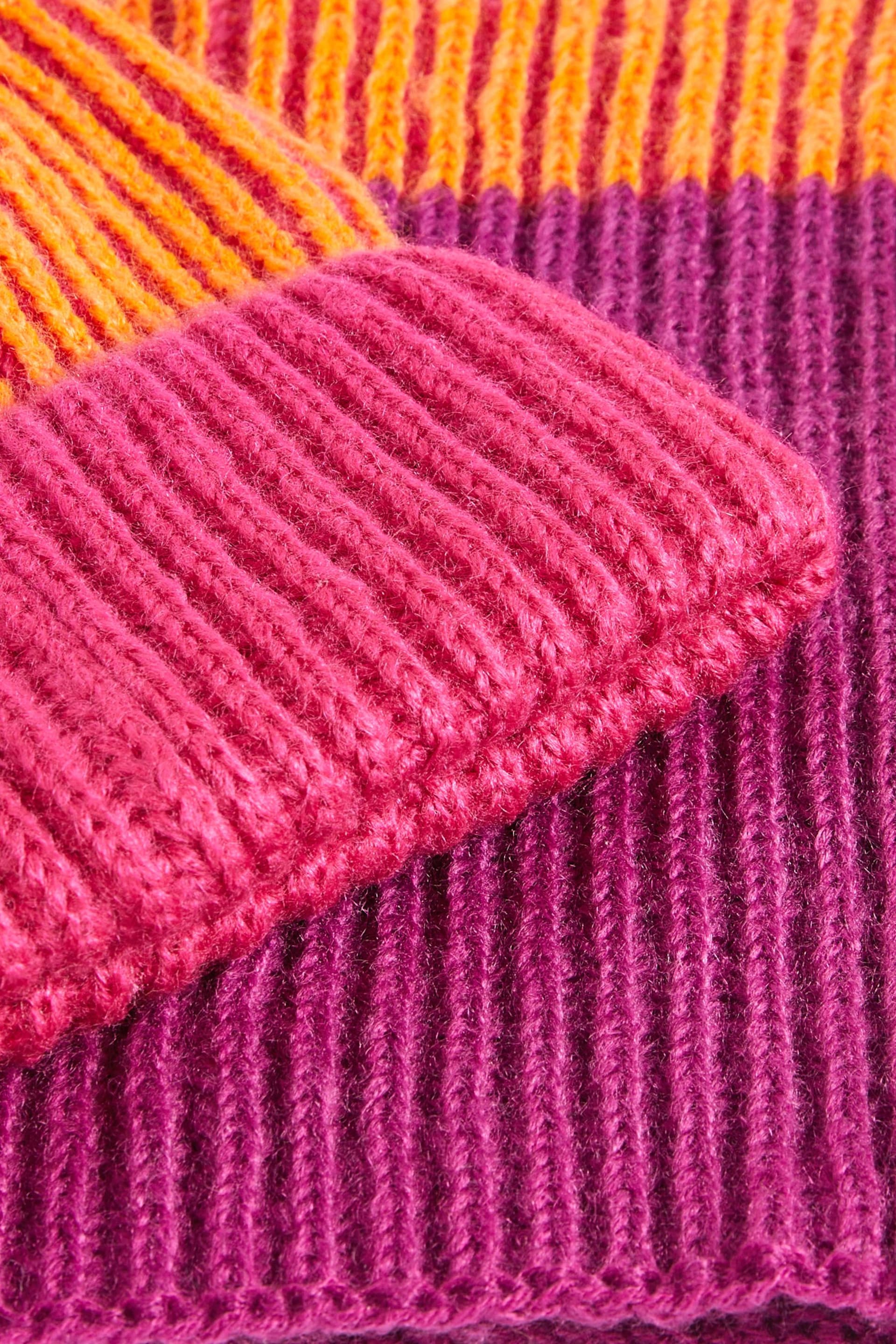 Orange/Pink Colourblock Hat & Scarf Set (1-16yrs) (1-13yrs) - Image 2 of 2
