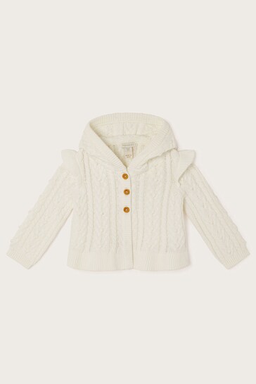Monsoon Baby Natural Cable Knit Cardigan