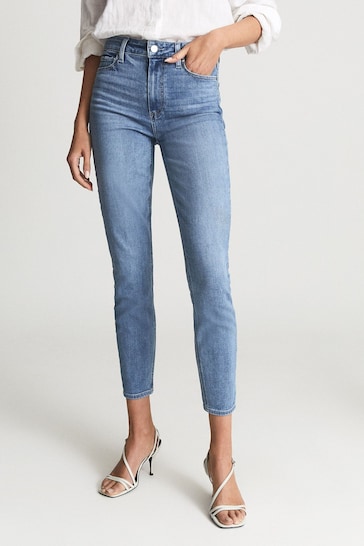 Paige Ultra Skinny Blue Hoxton Ankle Jeans