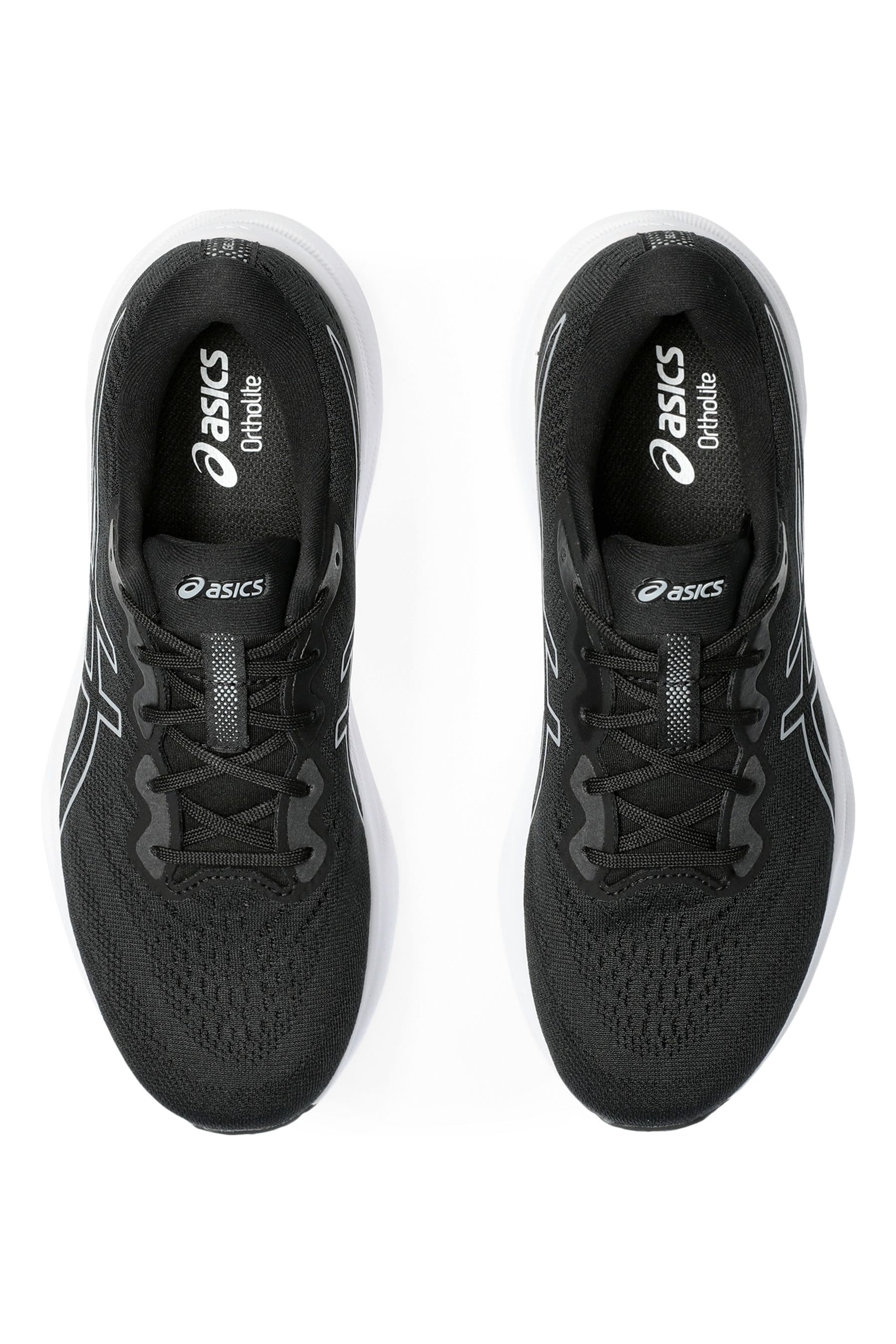 Womens asics black trainers discount